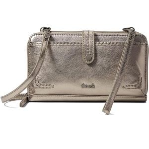 The SAK Filmore 3 in 1 Clutch Fringed Mahogany Leather Crossbody